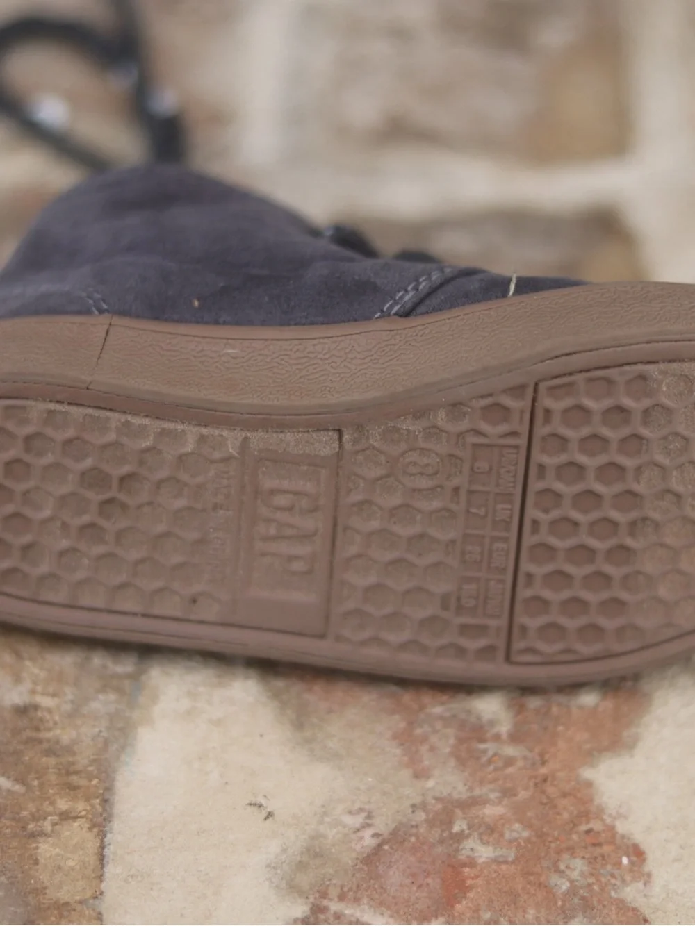 GAP Kids Charcoal Suede Lace-Up Shoes with Tan Outsole